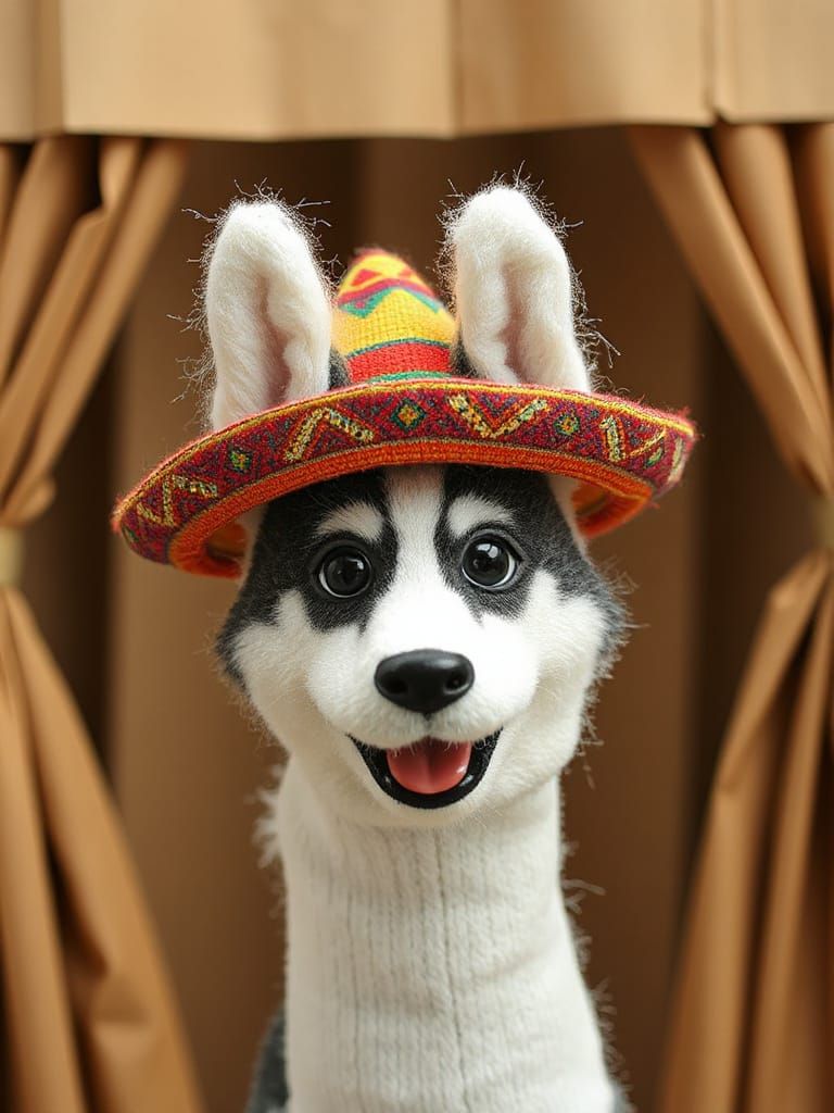 A sock puppet sombrero