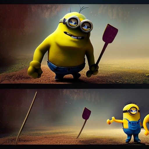 Minions Attack Shrek: Detailed Matte Painting