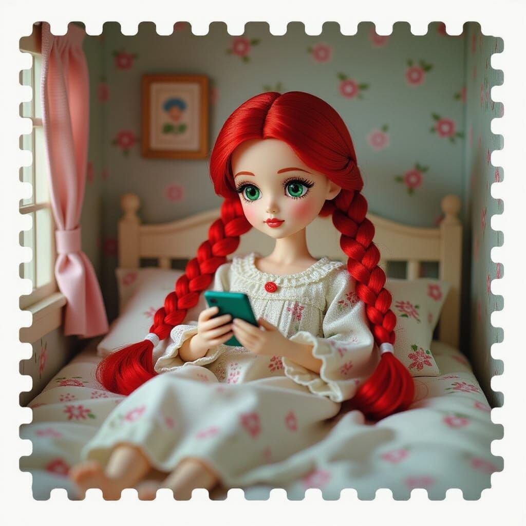 Japanese Doll in Dollhouse, Cinematic Film Still