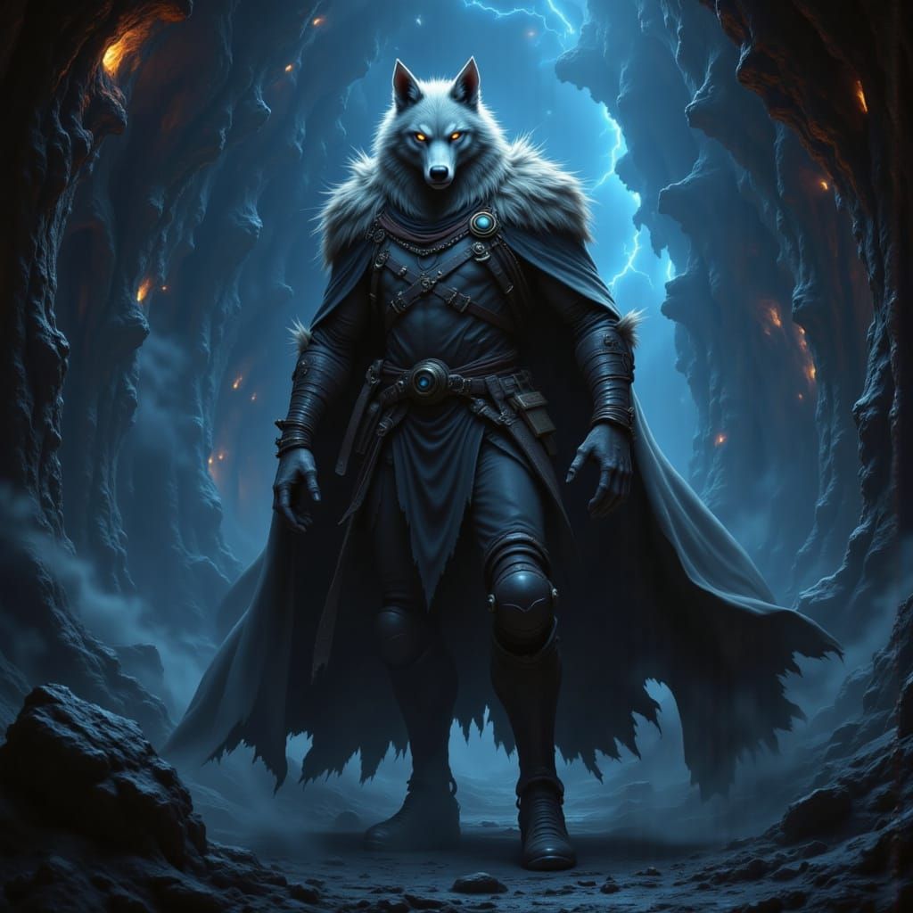 Grizzled Wolf Space Captain on Derelict Ship