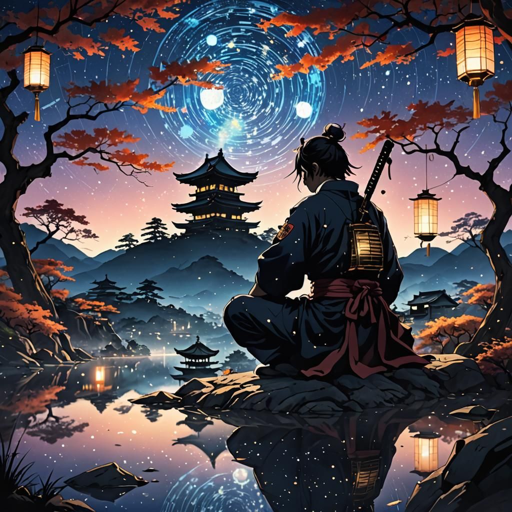 Backshot of a samurai