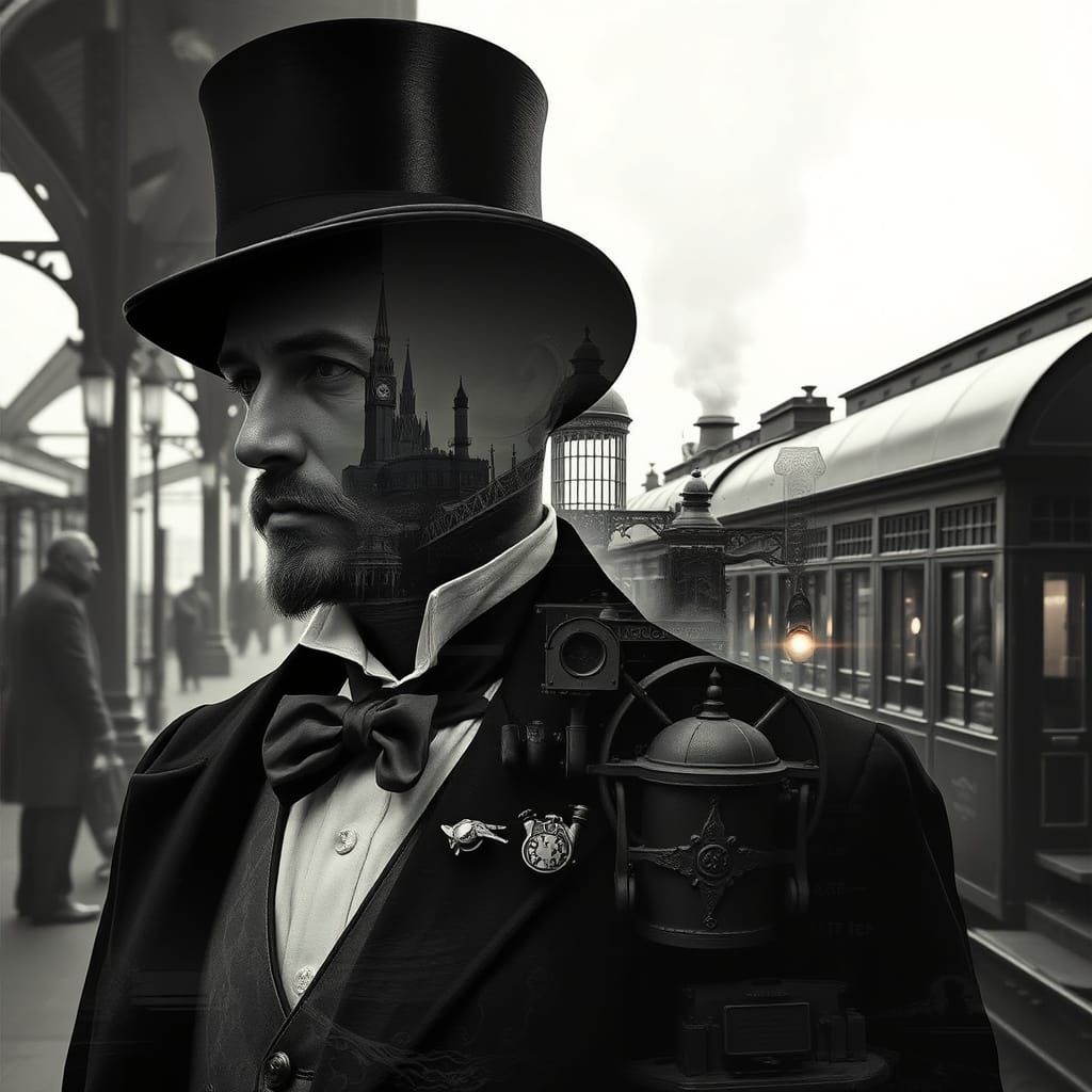 Victorian Nobleman Silhouette: Steampunk Fusion