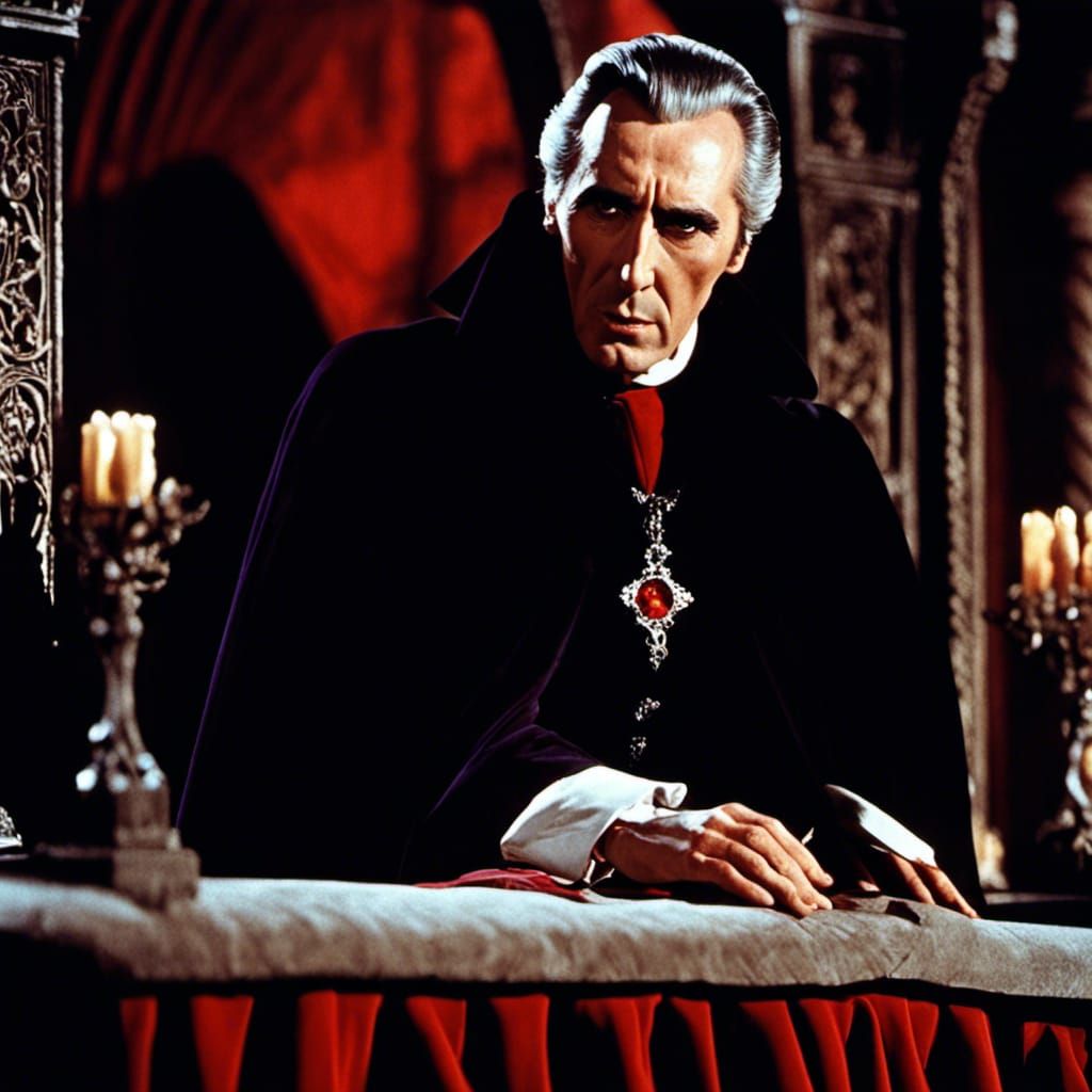 Christopher Lee as Dracula in Gory Hammer Horror
