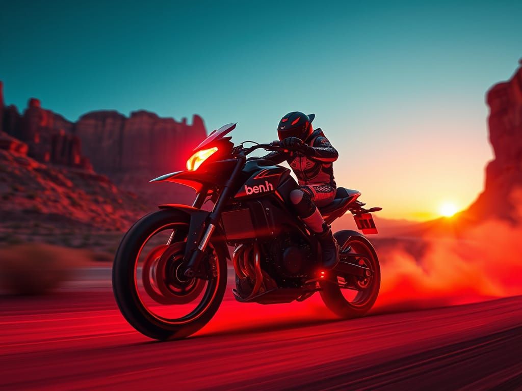 High-Octane Desert Chase in Neon-Lit Racing Style