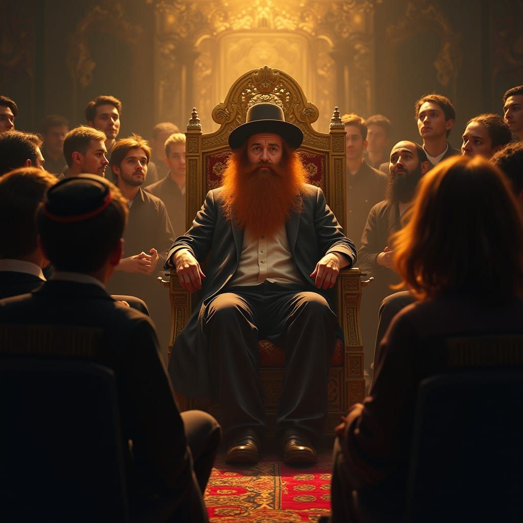 Mystical Chassidic Scholar in Vibrant, Golden Light
