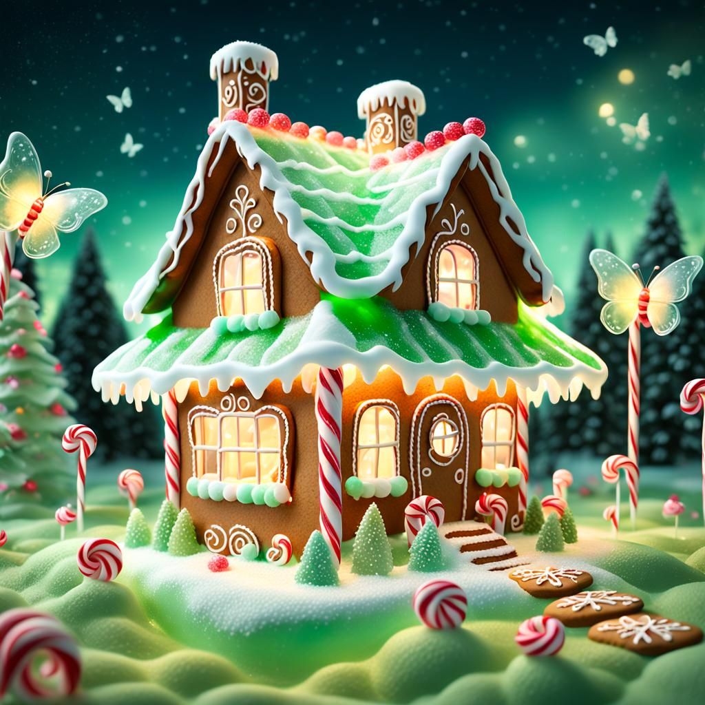 Whimsical Jello Gingerbread House in Candy Land