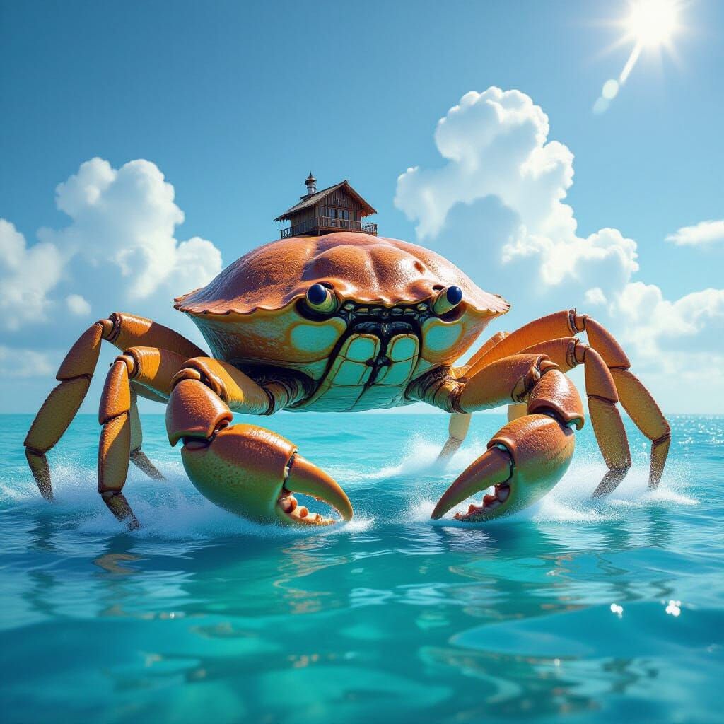 Colossal Crab City Crawls Across the Sea