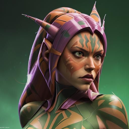 Ahsoka as Poison Ivy: Hyperrealistic Concept Art