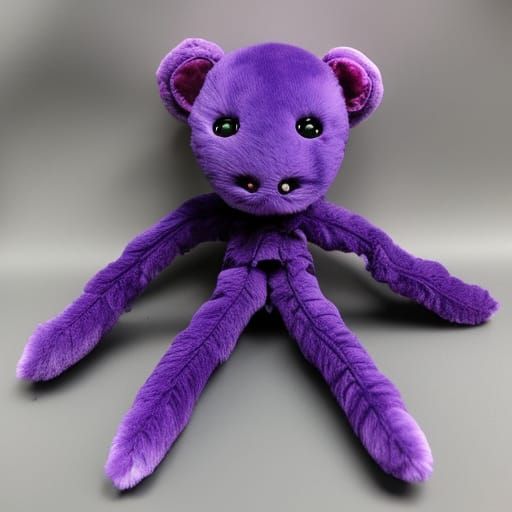 Plush Lavender Flesh Spider with Brain Texture