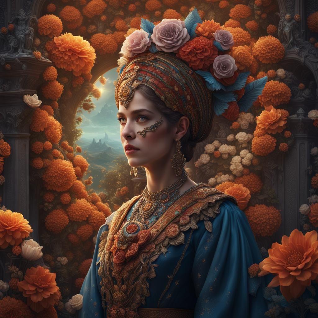 Hyperrealistic Portrait of a Fantastical Goddess