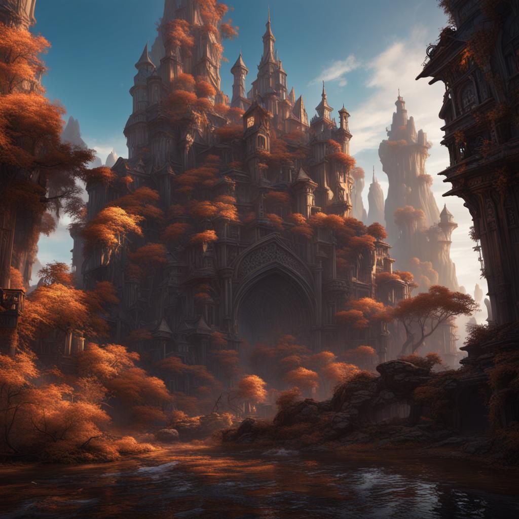 Fantastical Moving Shadow Cityscape in Deep Color