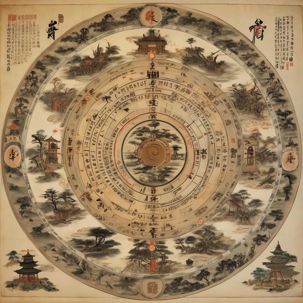 Dantian Diagram: Holographic Astral Cosmic Illustration