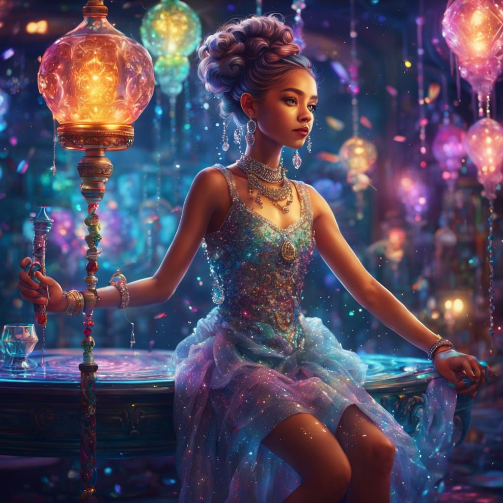 Cute Girl with Jewels: Hyperrealistic Concept Art