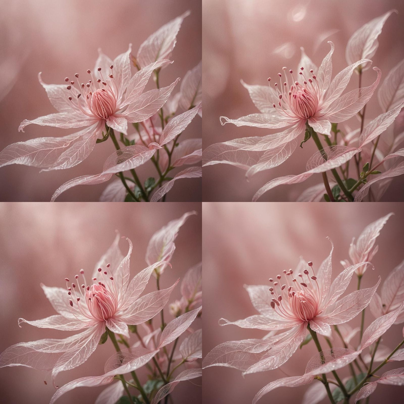 Surreal Macro Photograph of a Delicate Pink Flower