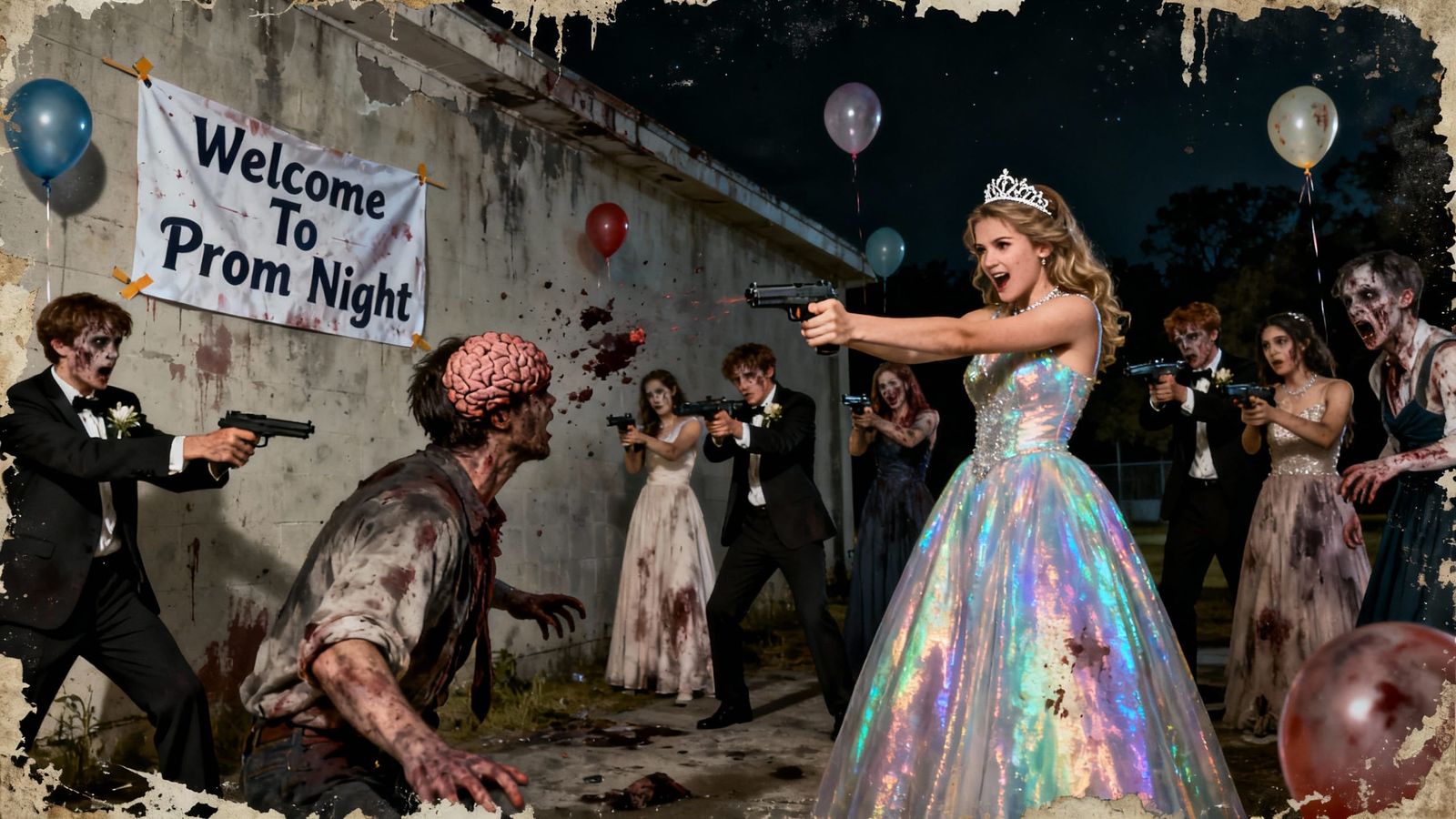 Grunge Prom Night: Teenagers Fight Zombies in Style