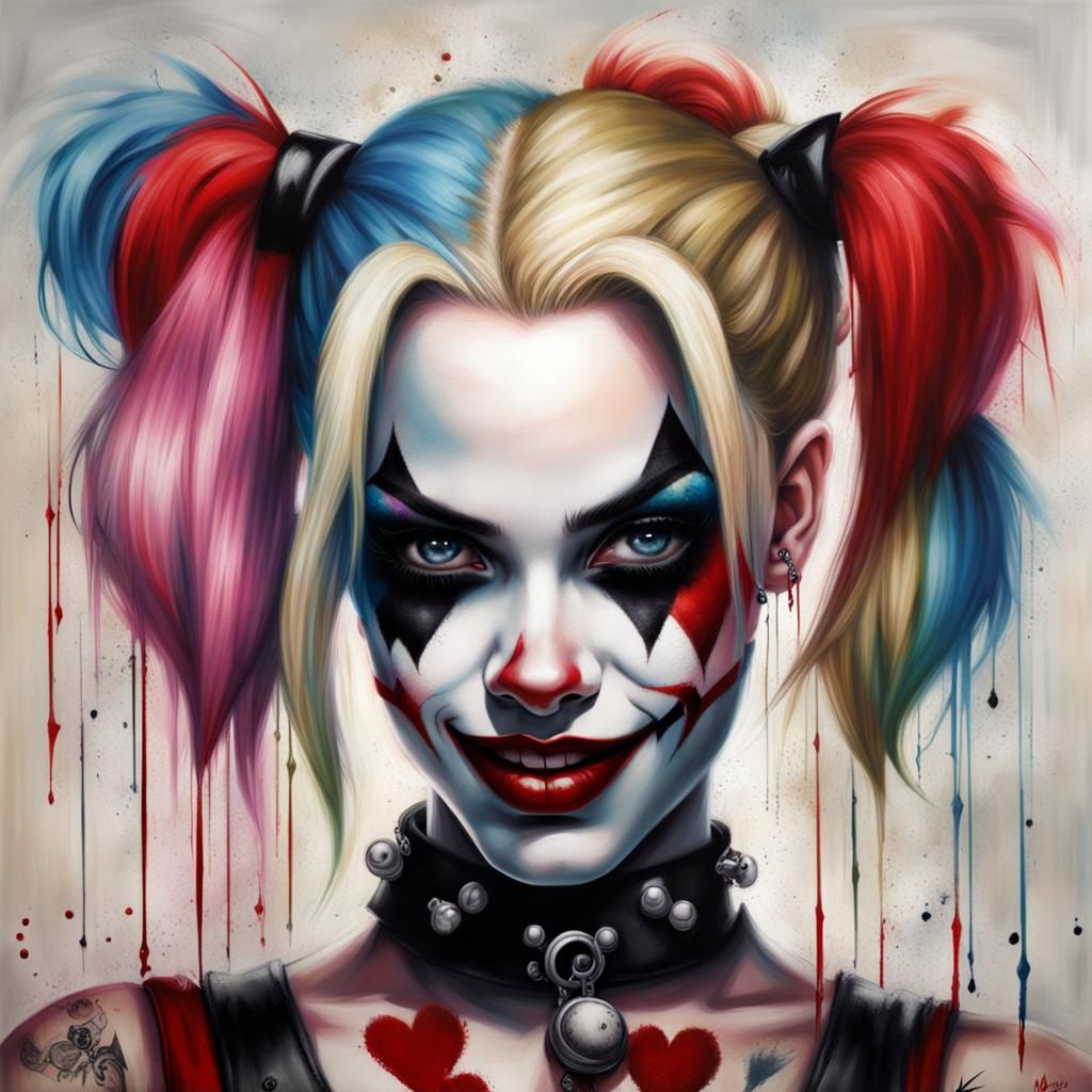 Portrait of Harley Quinn. AI image prompt for Stable Diffusion XL/SDXL in my tutorials!