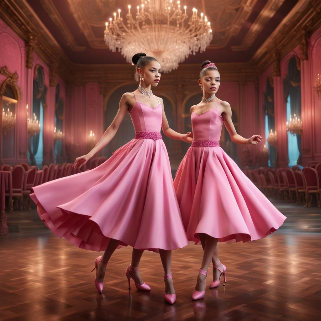 Ballroom Dance Scene in Detailed Digital Painting