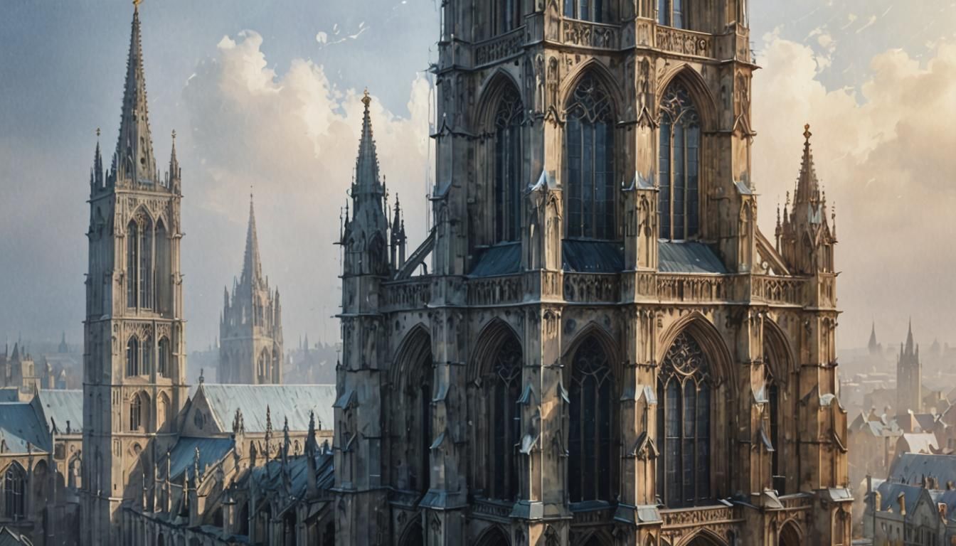 York Minster in Fog: Watercolour Painting