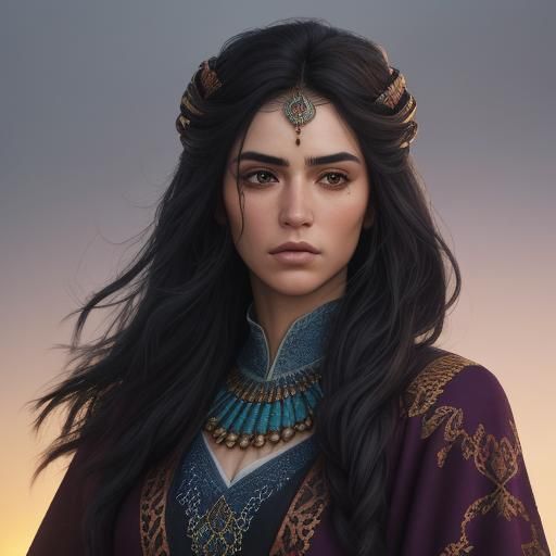 Afghane in Field: Hyperrealistic Concept Art