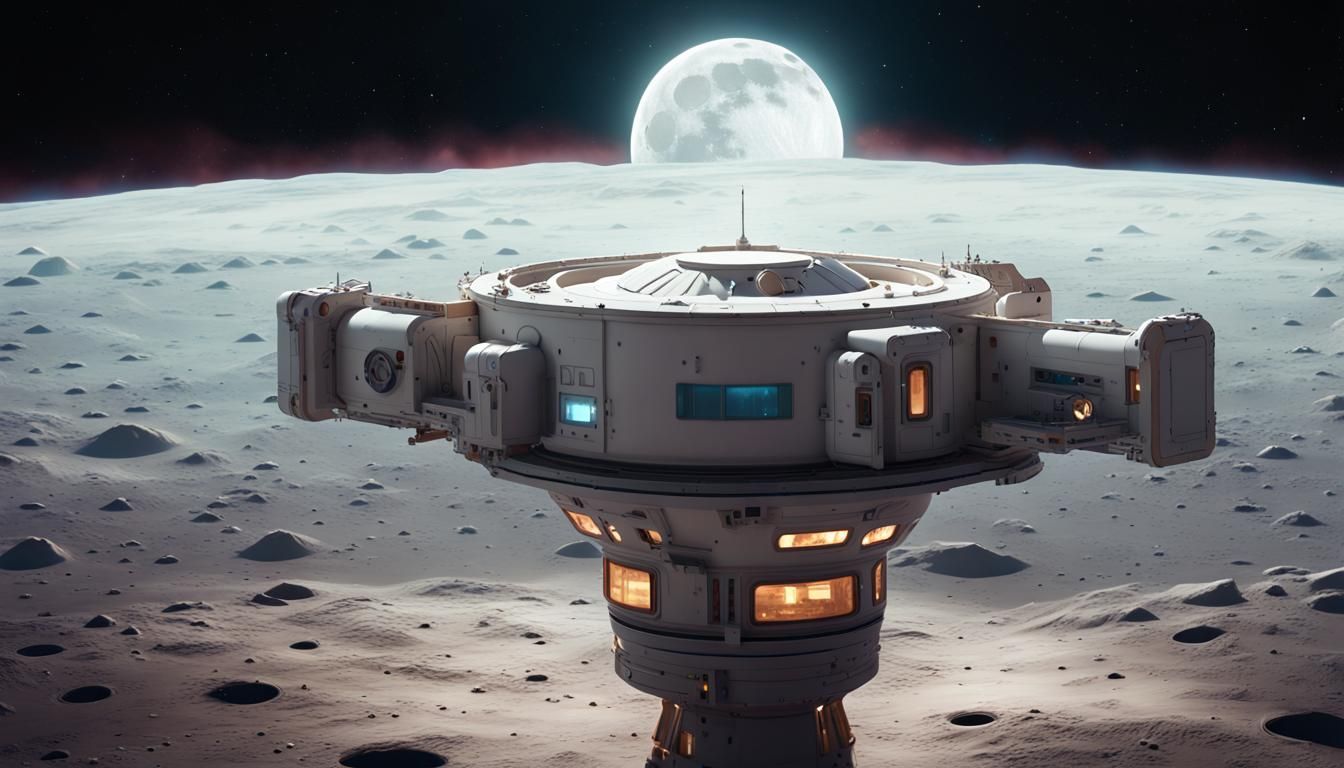 Retro Futuristic Space City in the Orion Nebula