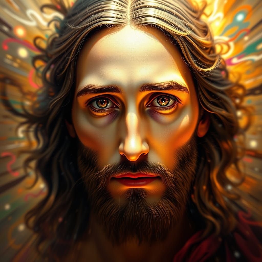 Jesus Radiates Wisdom Amidst Cosmic Chaos