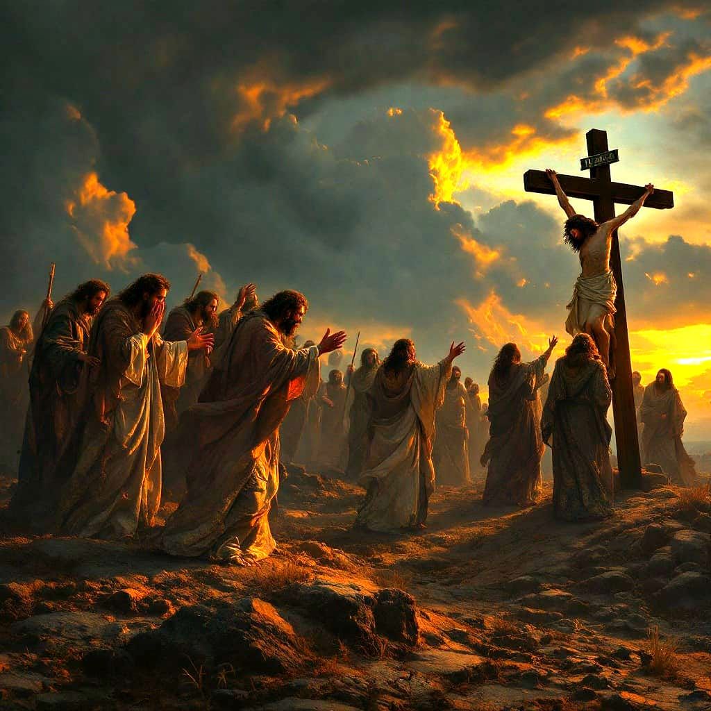 Mourning Disciples in a Classic Painting