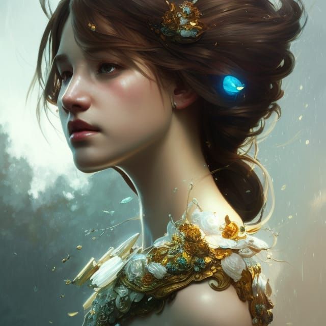 May Queen Portrait in Art Nouveau Style