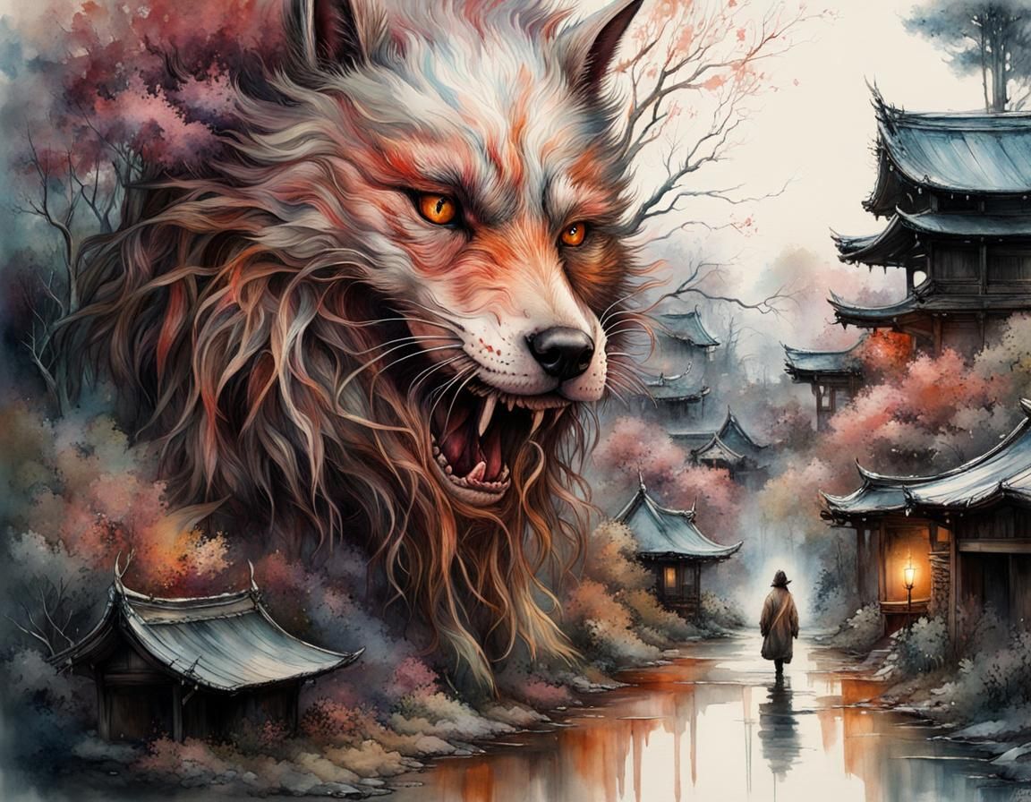 Macabre Cronenberg Body Horror Monster in Japanese Art