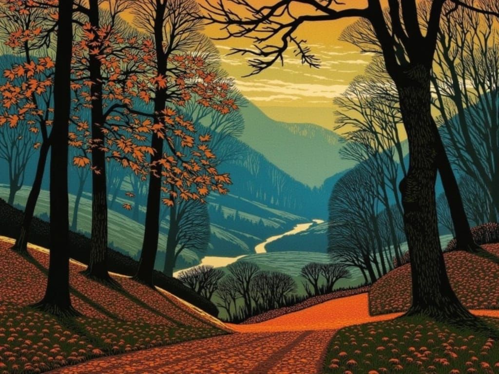 Mysterious Autumn Leaves Fall in Frosty Night