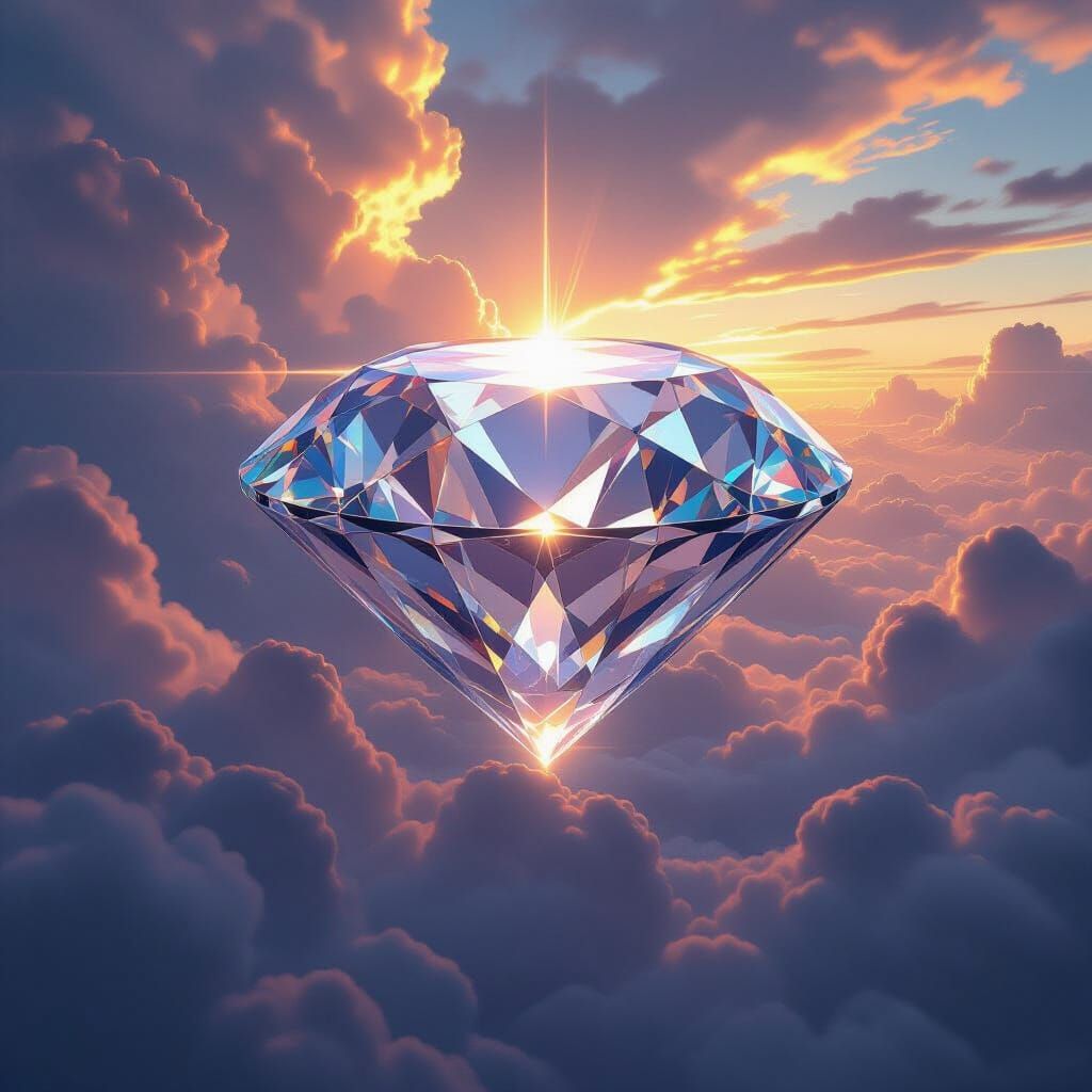 Epic Diamond in Atmospheric Cloudscape