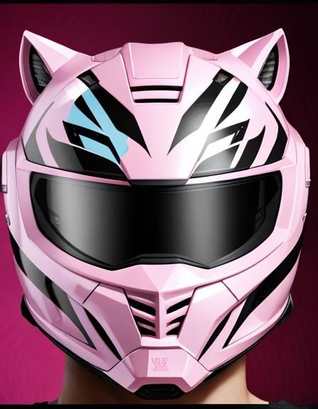 Pink Tiger Power Rangers Helmet with Tiger Features