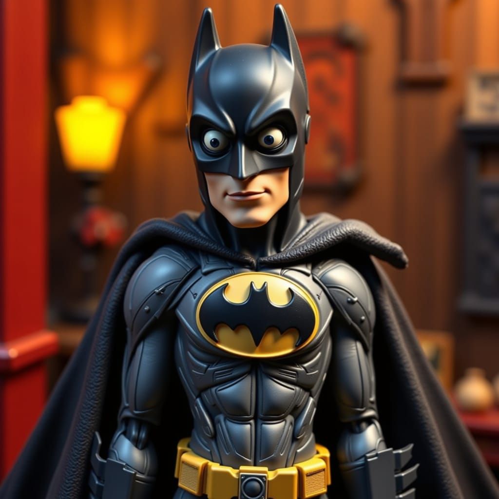 Claymation-Style Batman Character Portrait