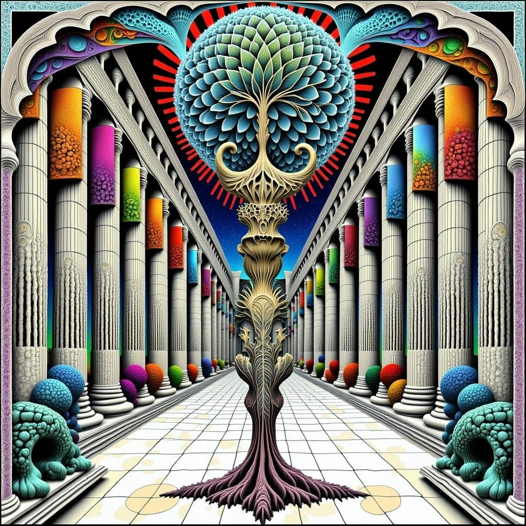 Majestic Marble Hall with Living Statues