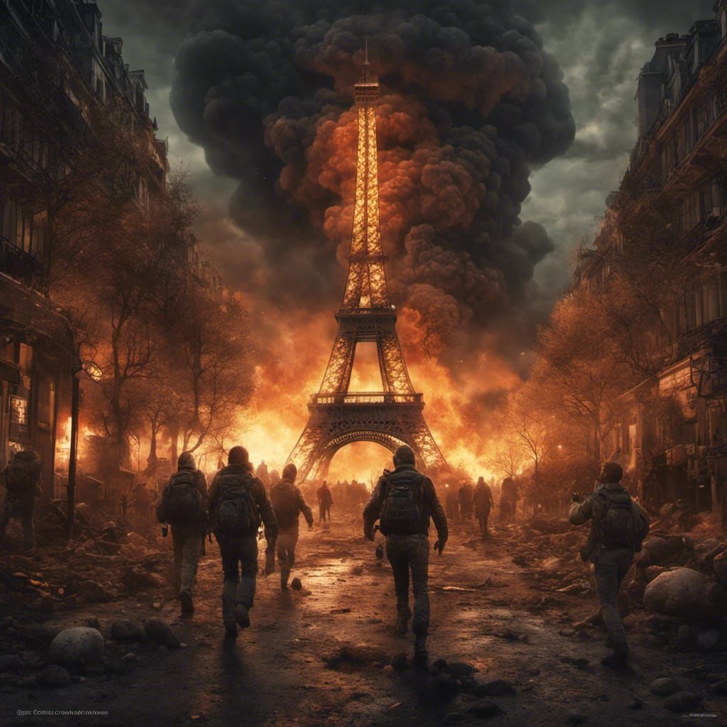 Zombie Apocalypse in Paris with Nuclear Fire
