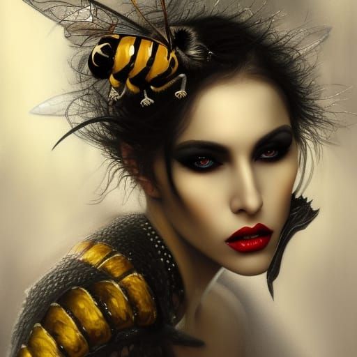 Gothic Dark Fantasy Bee Queen Concept Art