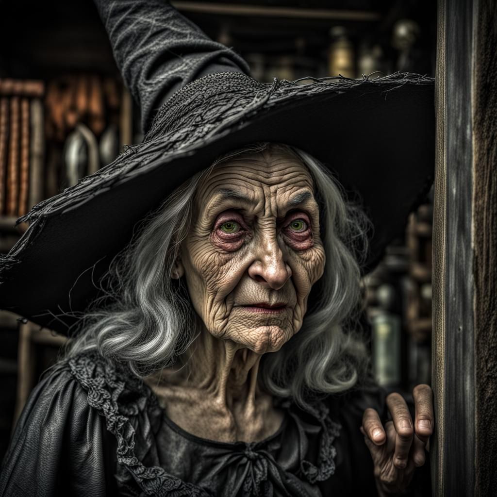 Hyperrealistic Witch in Cinematic Composition