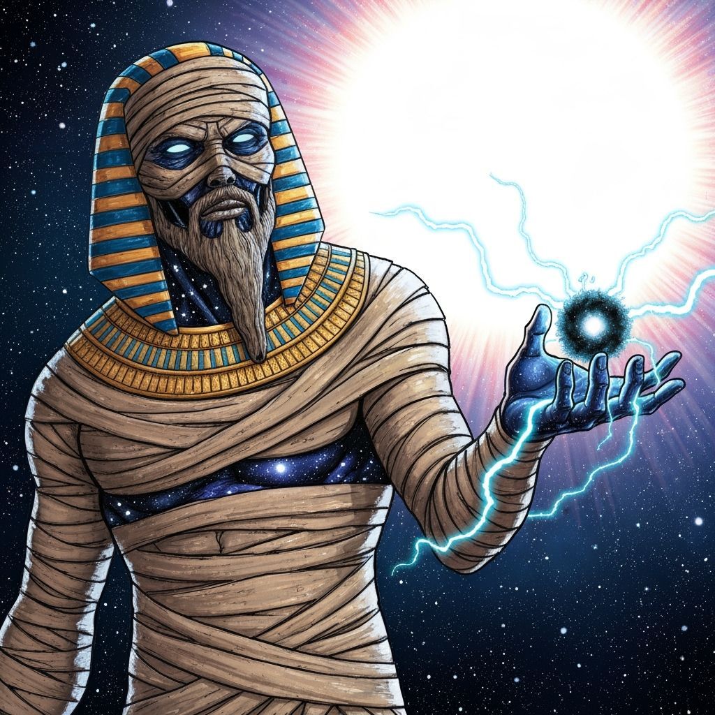 Galactic Mummy Wizard in Starry Cosmos Comic