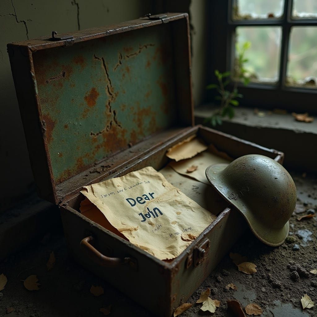 Weathered Army Footlocker, Echoes of Forgotten Love