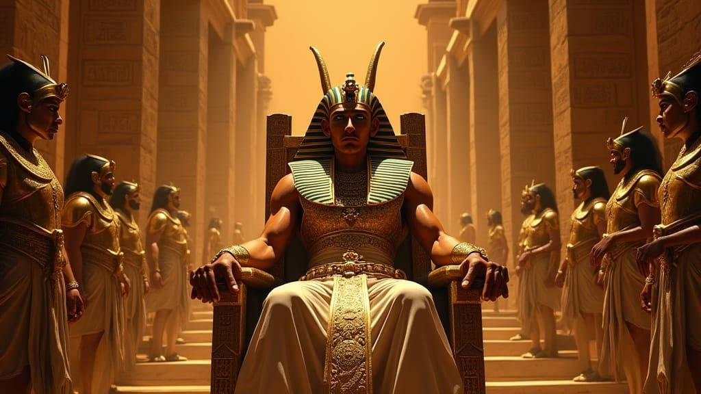 Regal Pharaoh in Golden Sunset Splendor