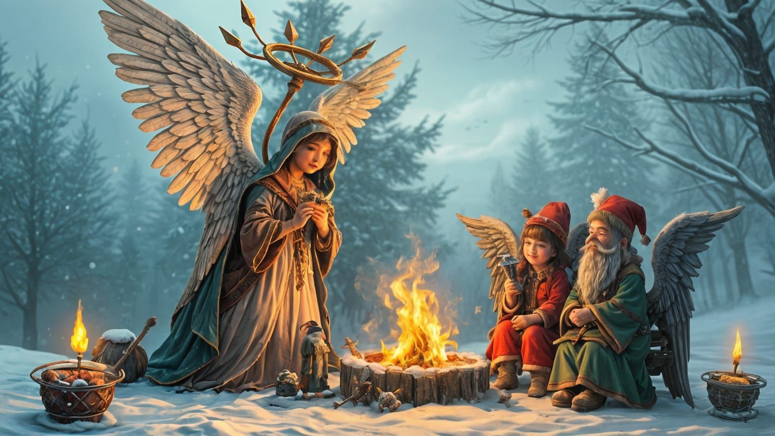 Angels in Steampunk Winter Wonderland