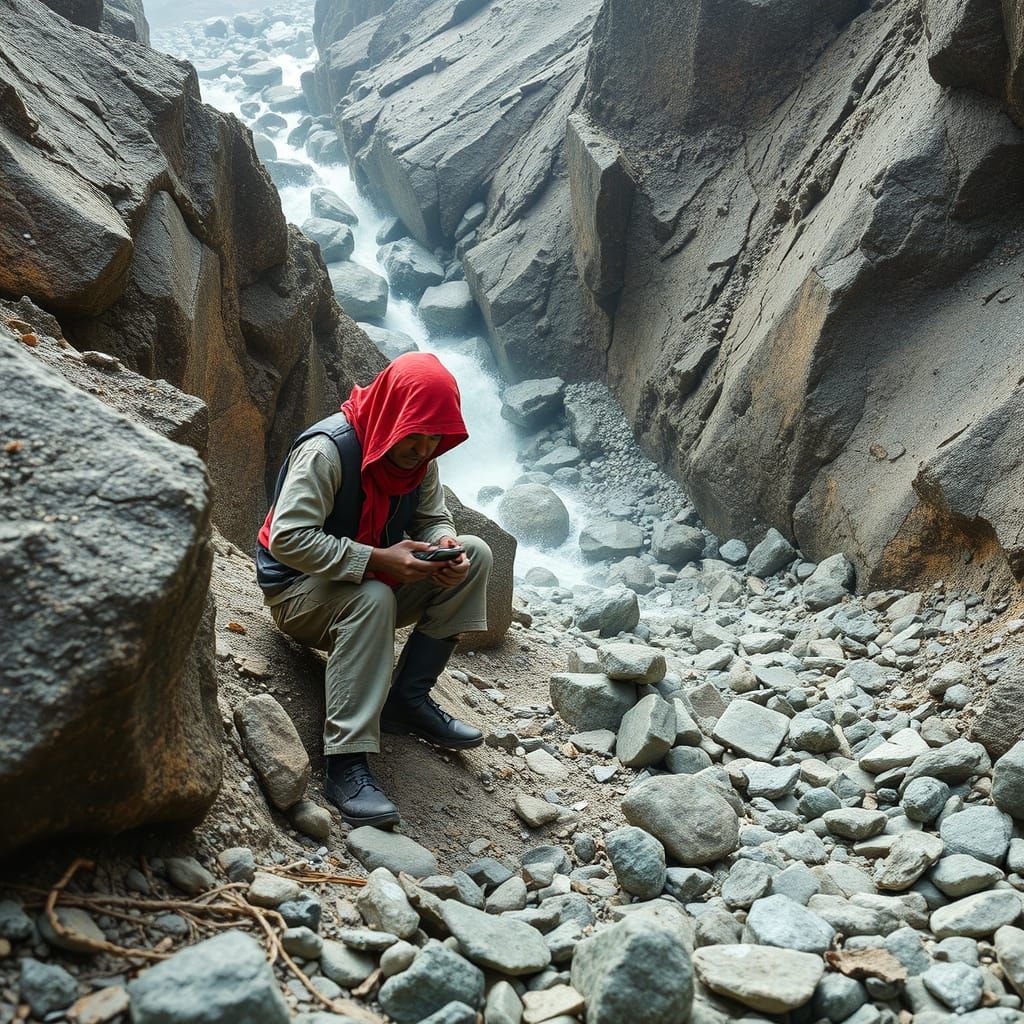 Mining Scene in a Futuristic Aesthetic
