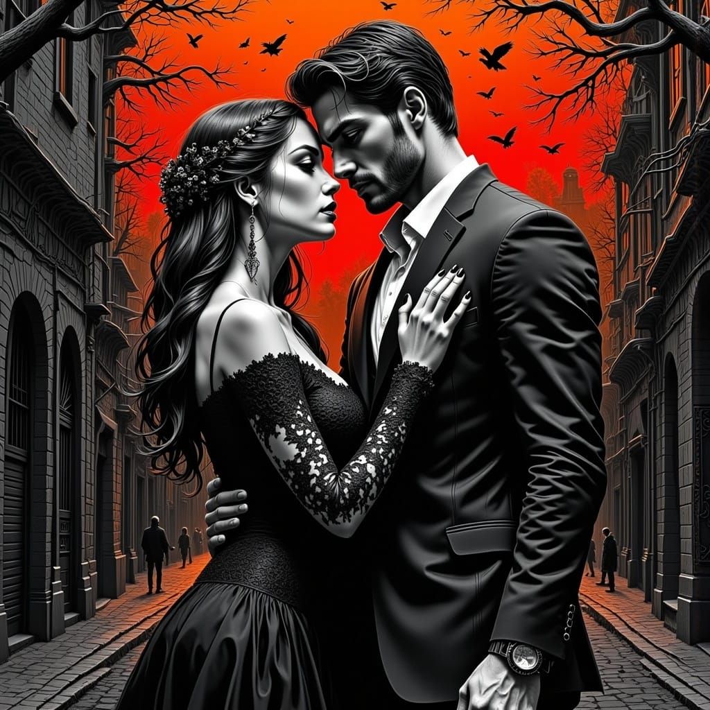 High-Contrast Portrait in Fantasy Concept Art Style