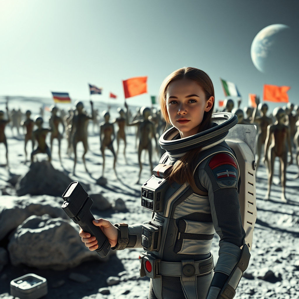 Reporter Broadcasts Peace Talks on Moon in Sci-Fi Style