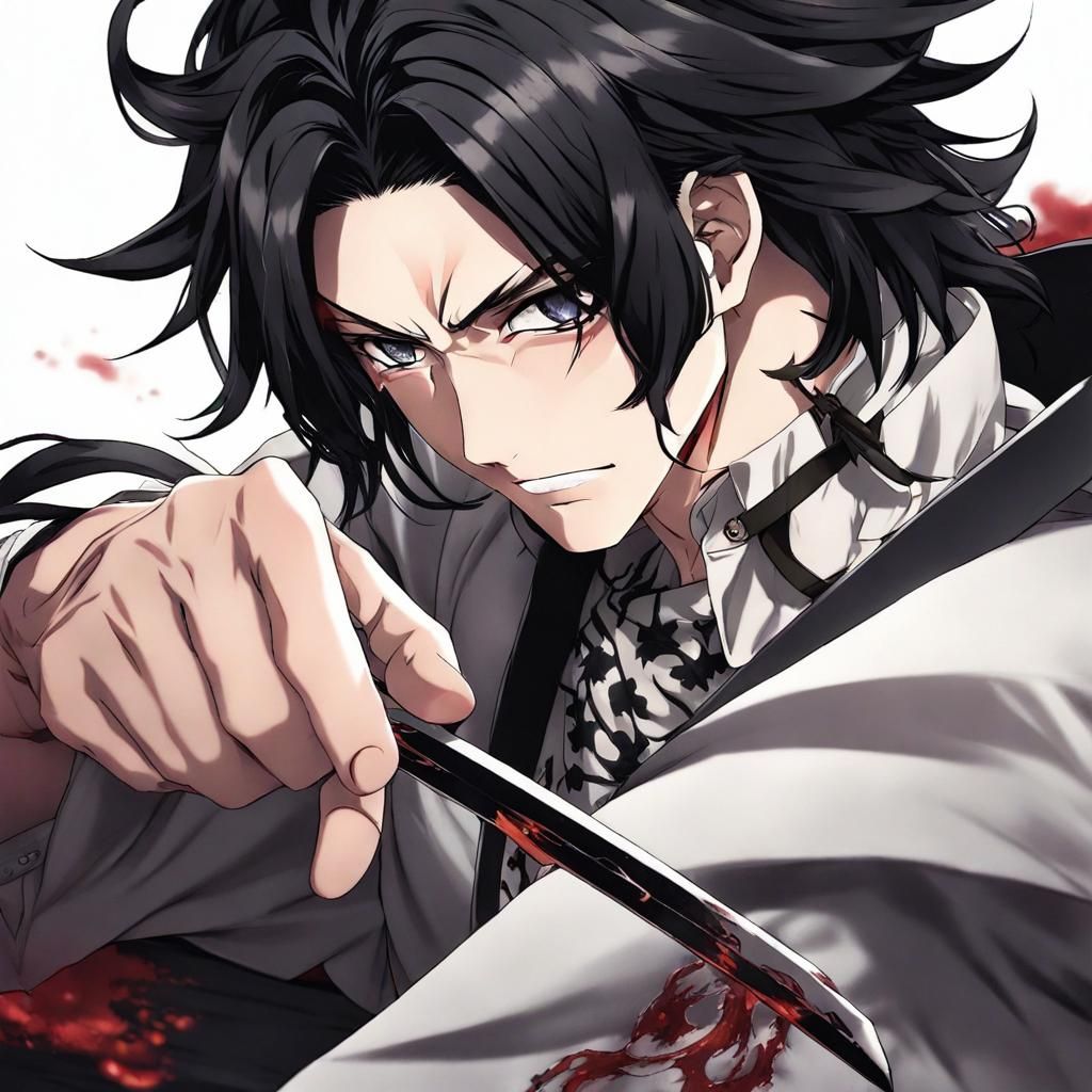 Anime Demon Slayer with Black Hair