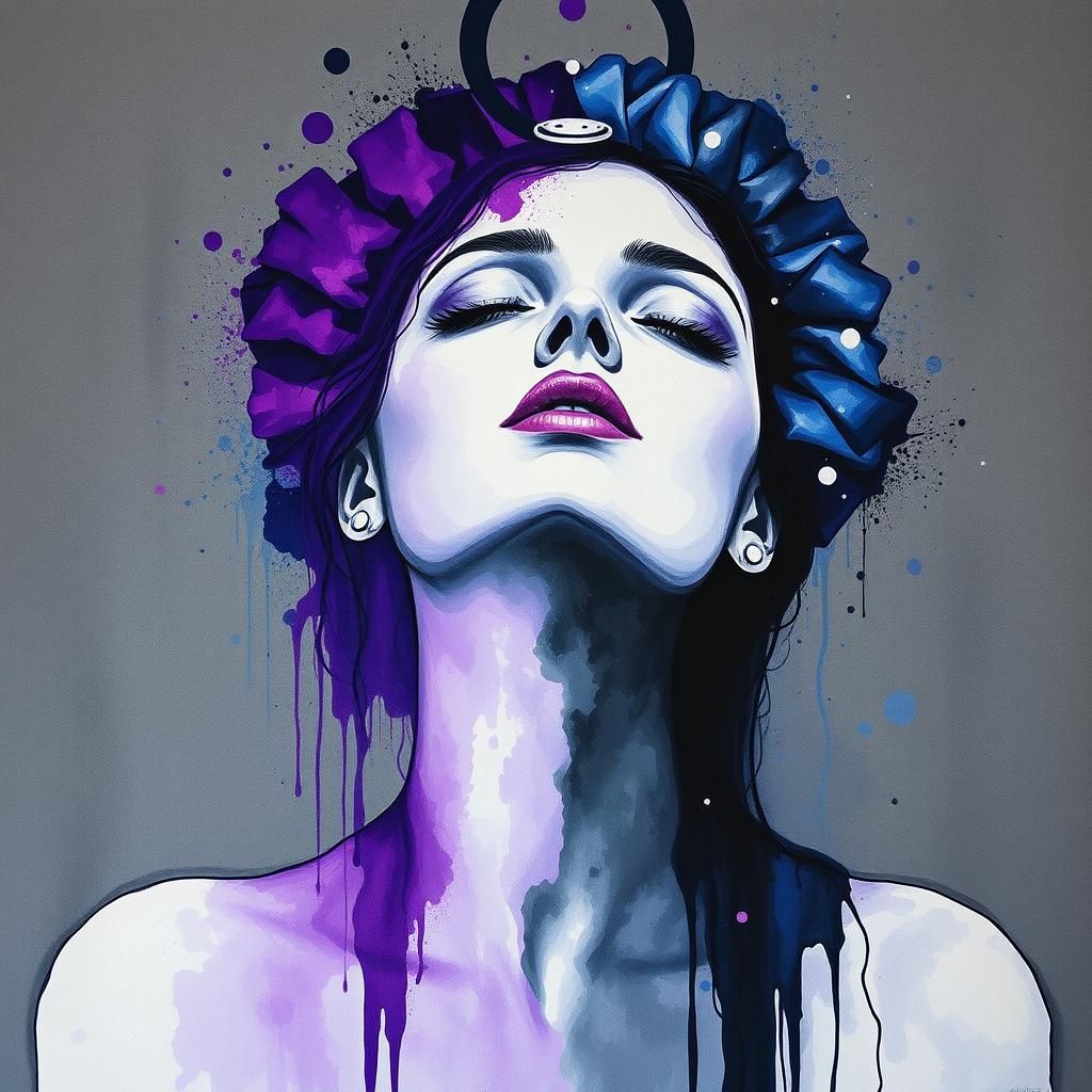 Abstract Violet Beauty in Minimalist Style