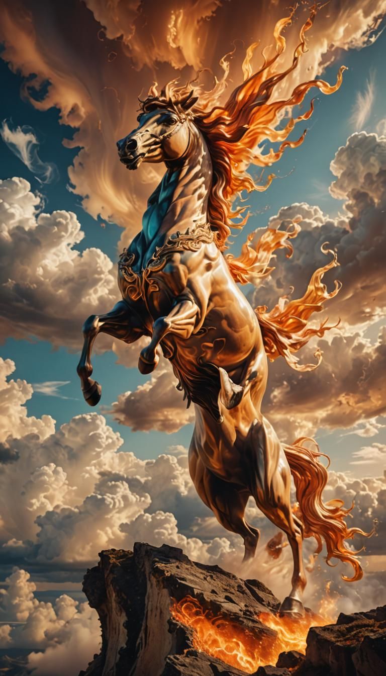 Winged Horse in Surrealist Dreamscape