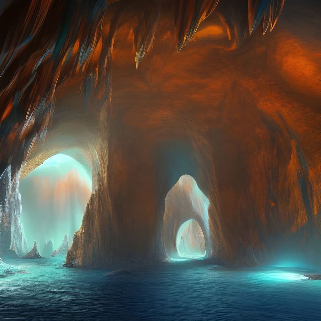 Mythical Greek Grottos in Detailed Matte Painting