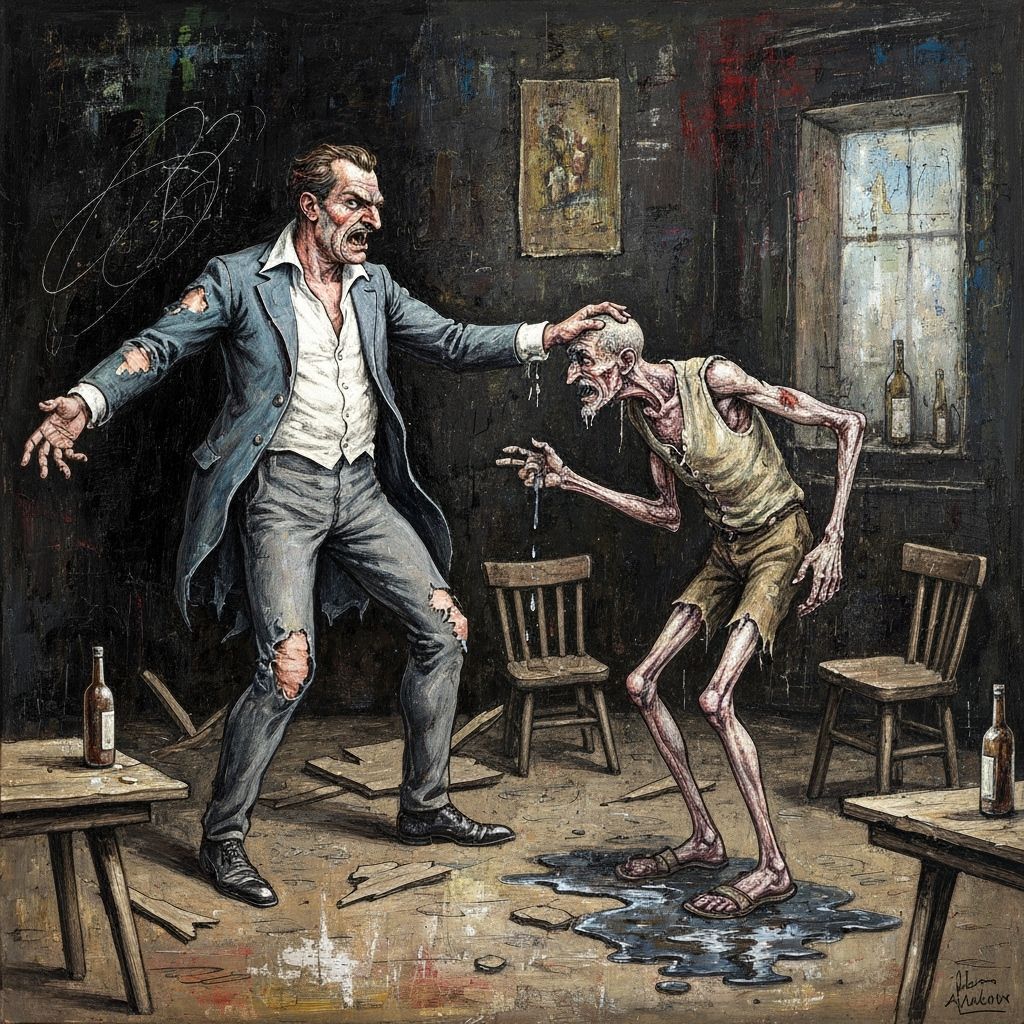 Wealth vs. Despair in a Tavern, Abstract Expressionist Style