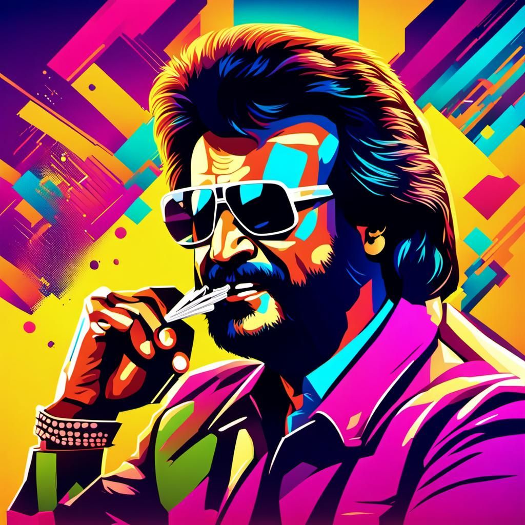 80s Tamil Cinema Scene in a Detailed Matte Painting