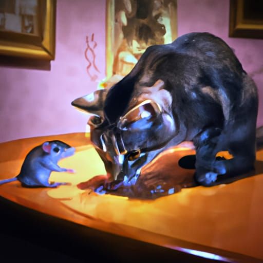 Hyperrealistic Tom and Jerry Dinner Confrontation